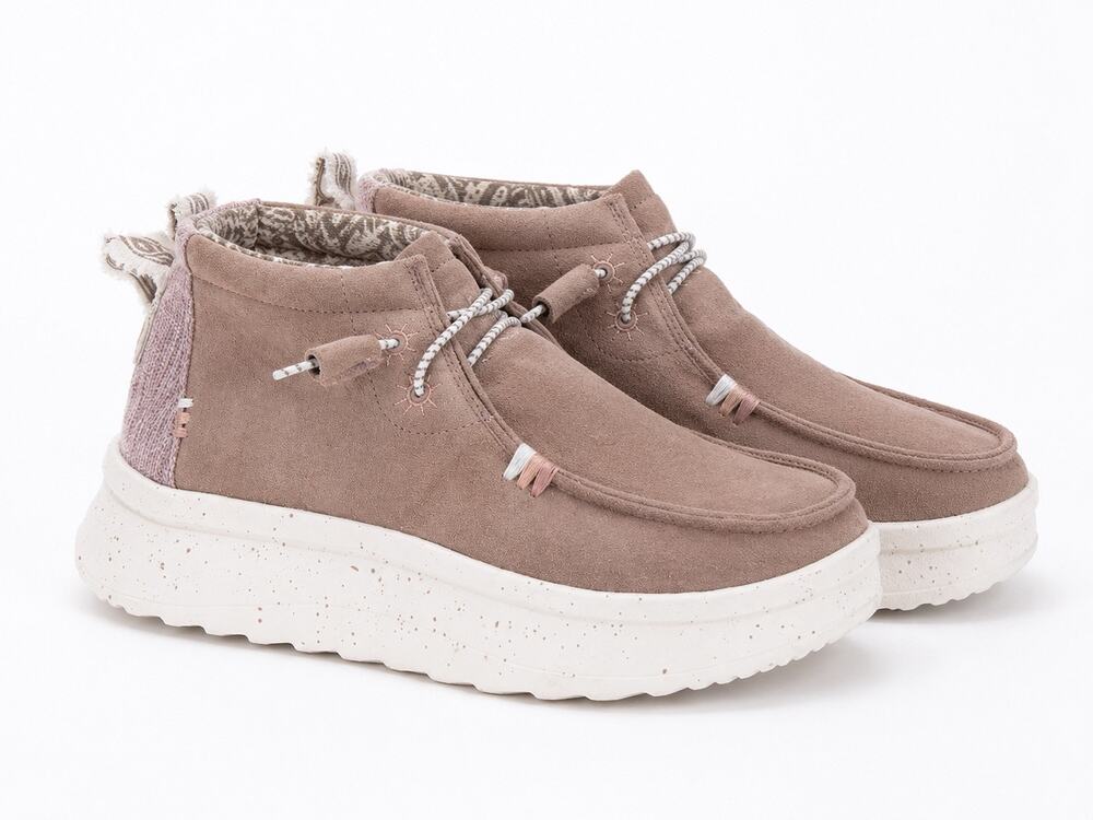 Hey Dude Wendy Peak Hi Suede Women’s Boots US 11 Taupe Slip On Casual Shoes
